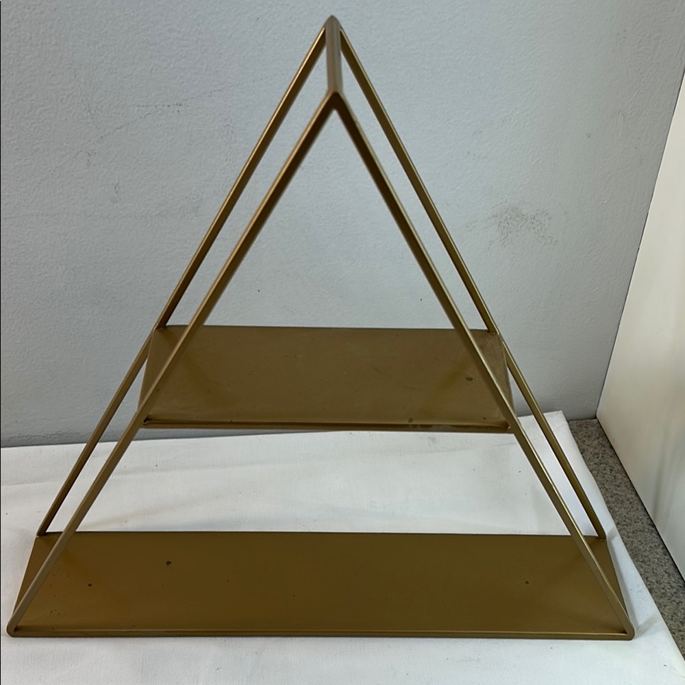Geometric Brushed Gold Wall Shelf